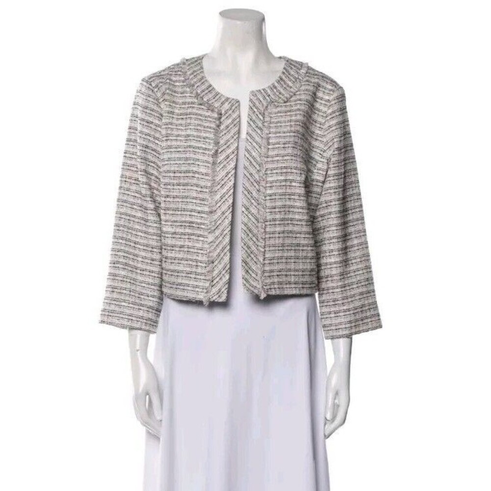 KARL LAGERFELD Tweed Pattern Womens Open Blazer Size XL